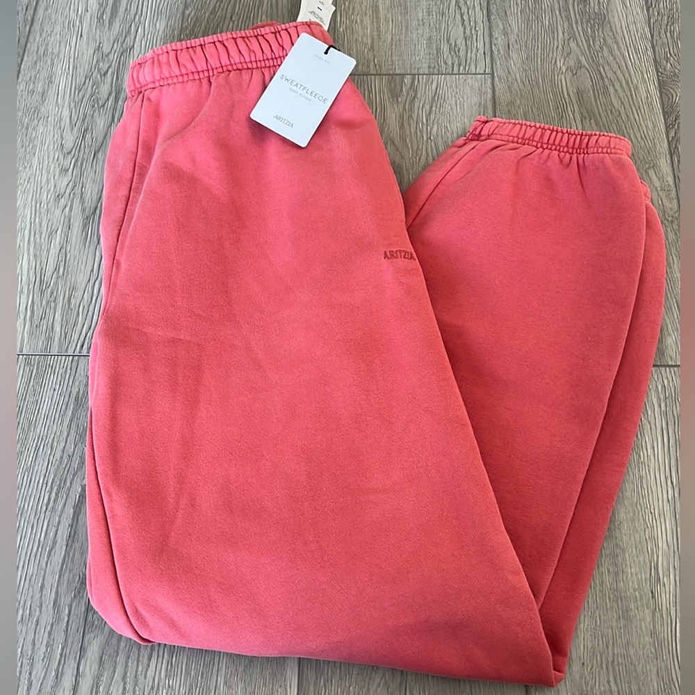 Aritzia Mega Fit Sweatfleece Joggers in Faded Red Envy